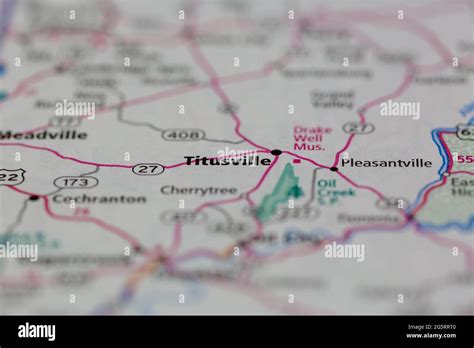 Titusville Pennsylvania USA shown on a Geography map or Road map Stock ...