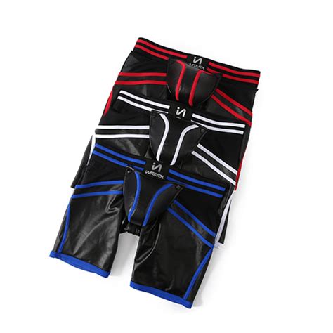 Men S Sexy Black Blue Pu Leather Boxer Briefs Gay Boy Erotical Bulge Boxer Shorts Underwear