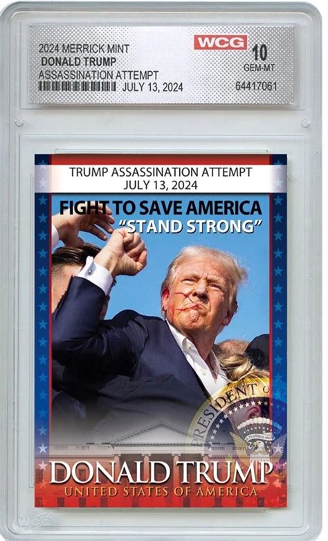 2024 Merrick Mint Donald Trump Assassination Attempt Card WCG GM MT 10