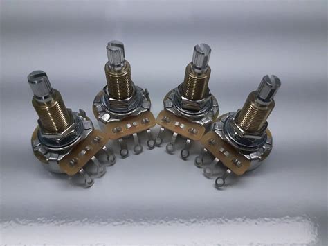 MATCHED SET 4 500k CTS Pots Long Shaft Audio Taper Pots Hoagland