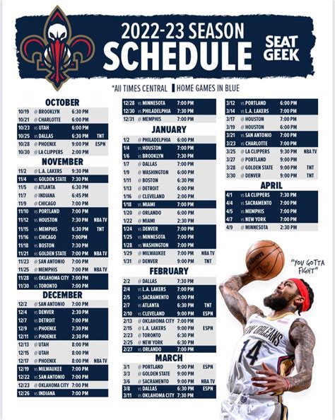 New Orleans Pelicans 2022 23 Schedule