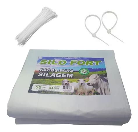 Sacos Para Silagem Branco 51x100 200 M C 50 Abraçadeiras