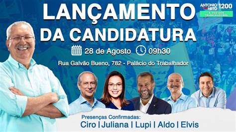 Antonio Neto Oficializa Candidatura Junto A Ciro Gomes Lupi Juliana