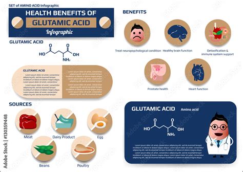 Health Benefits Of Glutamic Acid Amino Acid Infographic Supplement