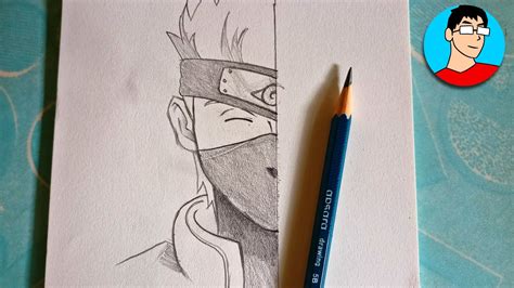 Abhishek drawing| NARUTO Half Face Drawing, Naruto Drawings, Male ...