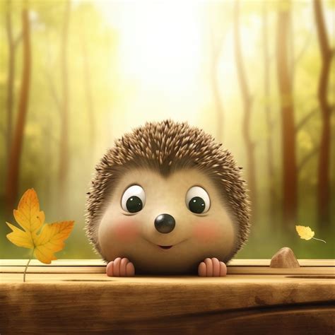 Premium Photo Cartoon Character Of Cute Hedgehog