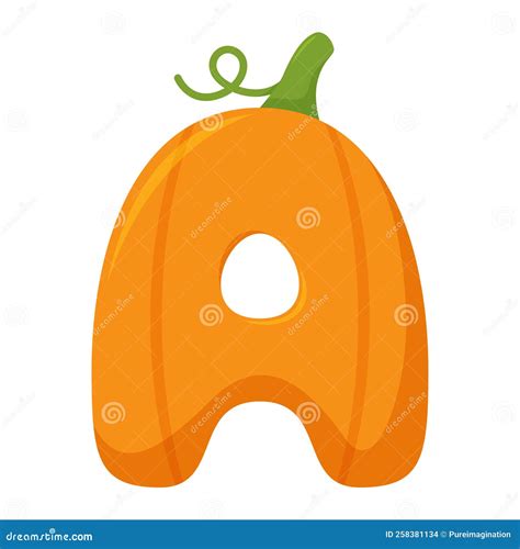 Letter A Pumpkin Vector Illustration Stock Vector Illustration Of