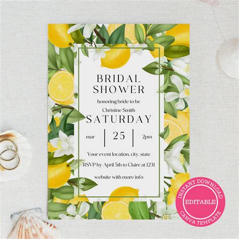 Citrus Bridal Shower Lemon Bridal Shower Invitation Etsy