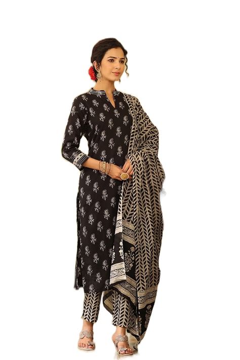 Buy Vaamsi Women S Pure Cotton Printed Kurta Pant Dupatta Set