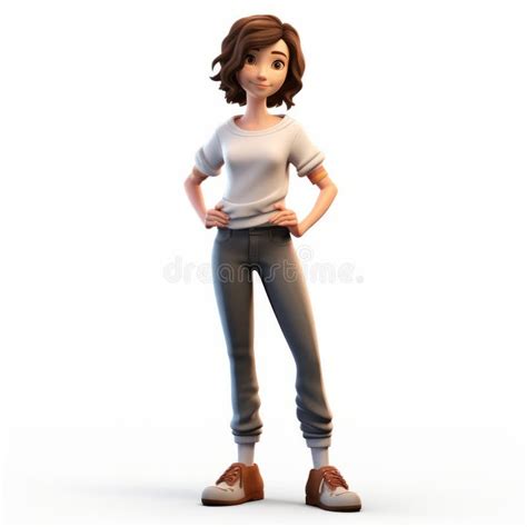 Cartoonish 3d Woman In Jeans A Youthful And Clean Character Design