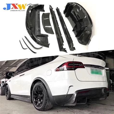 Carbon Fiber Car Front Rear Bumper Lip Splitters Diffuser Spoiler Side