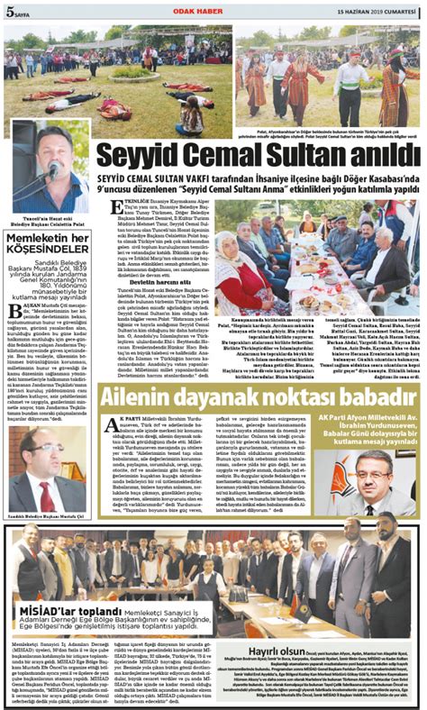 Odak Gazetesi 15 Haziran 2019 Afyon Haber Odak Gazetesi Son Dakika