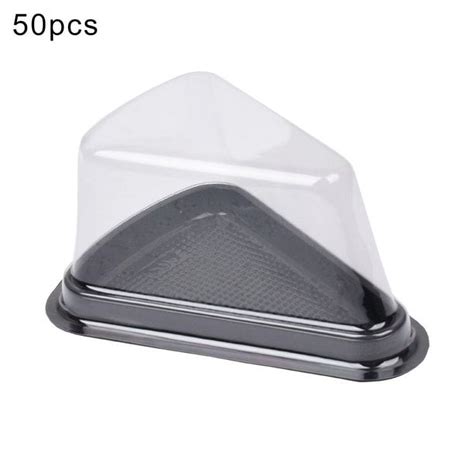 50Pack Cake Slice Containers Individual Disposable Triangle Plastic