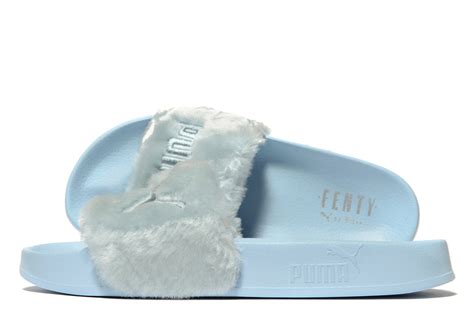 PUMA Fenty Fur Slides in Blue - Lyst