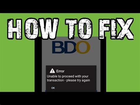 How To Fix Bdo Login Error Bdo Online App Youtube