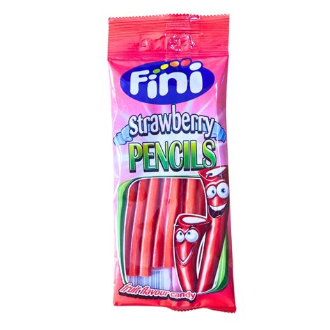 Fini Strawberry Pencils 75g Bag Simway Sweets