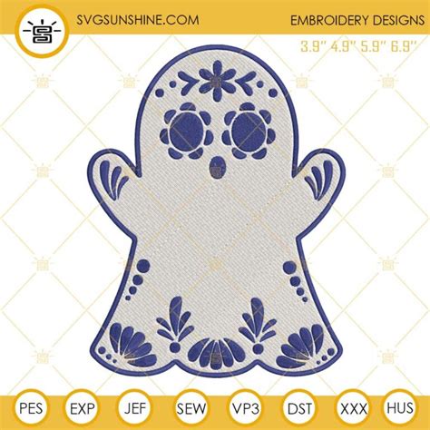 Mexican Conchas Skull Halloween Embroidery Designs