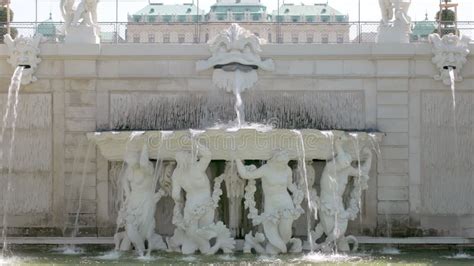 Sculptures Of Naked People In White Baroque Fountain In Palace Garden Stock Video Video Of