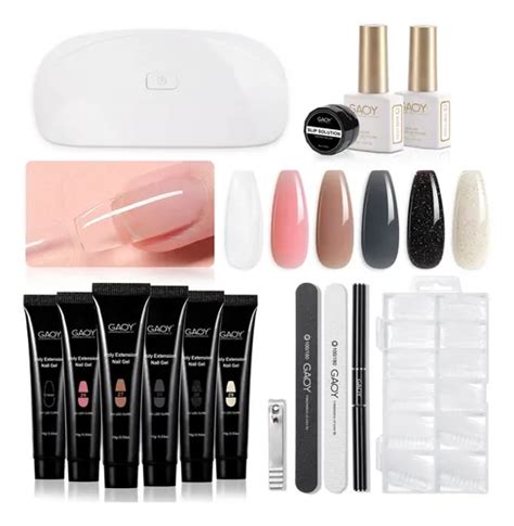 Kit De U As Gaoy Poly Gel Con Luz Uv Colores Color Nude Cuotas Sin Inter S