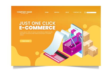 Premium Vector | Isometric e-commerce - landing pages