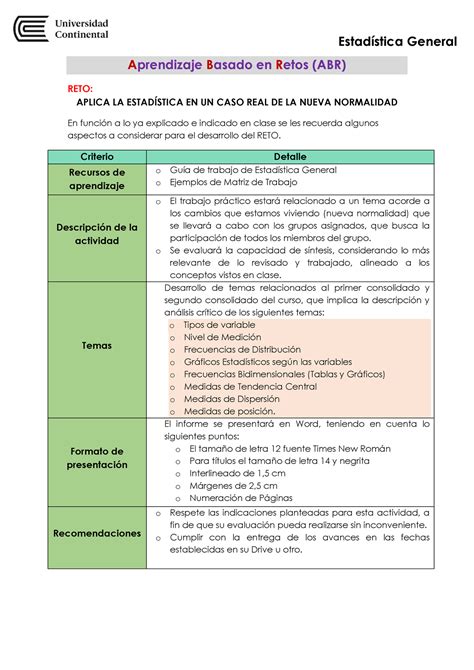 Instrucciones ABR espero te ayude Estadística General Aprendizaje