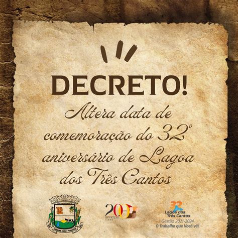 Decreto Altera Data De Feriado Comemorativo Ao Aniversário De Lagoa Dos