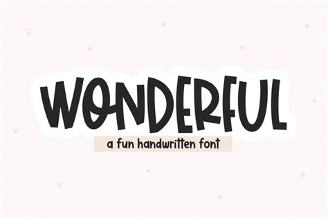 Wonderful - A Bold Handwritten Font