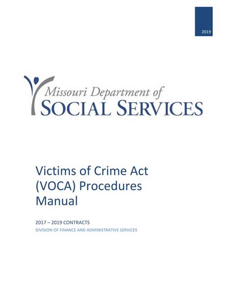 Pdf Victims Of Crime Act Voca Procedures Manualperformance