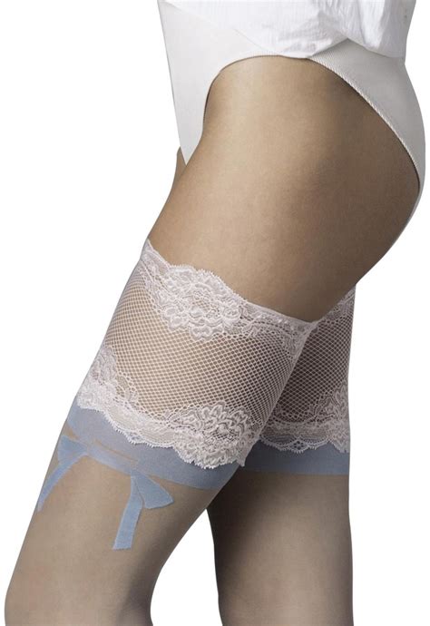 Fiore Luxury 20 Denier Decorative Lace Top Hold Ups Small ShopStyle