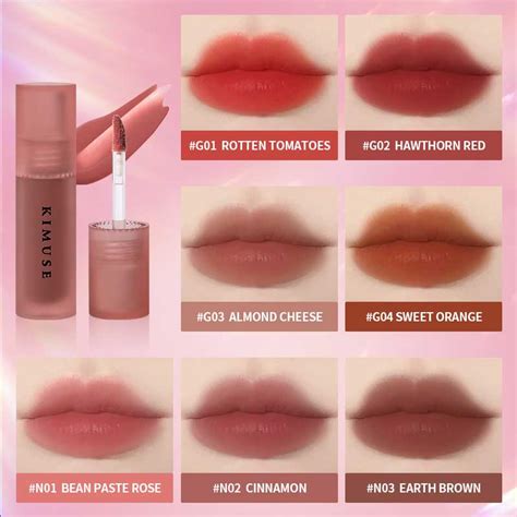 KIMUSE Water Tint Lip Glaze 7 Colors Waterproof Long Lasting Matte