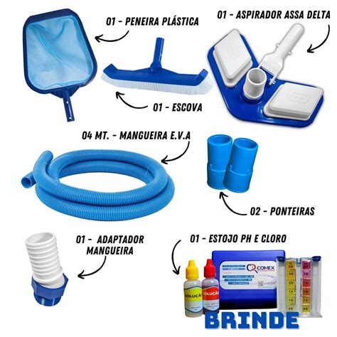 Kit Limpeza Piscina Mangueira 4mt