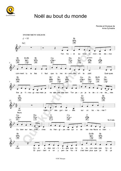 Partition pour Instruments Solistes Noël au bout du monde des