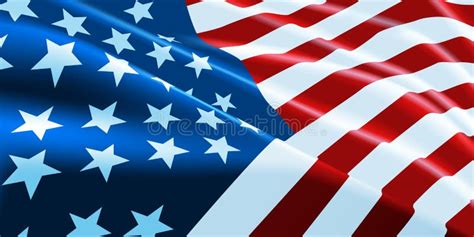 American Flag Waving Vector Background For Patriotic And National