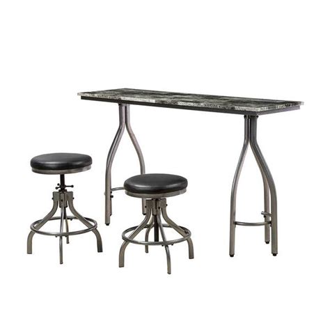 Jayden Creation Rita Black Small Dining Table Dinette Set For 2 With Urban Chic Finishes And