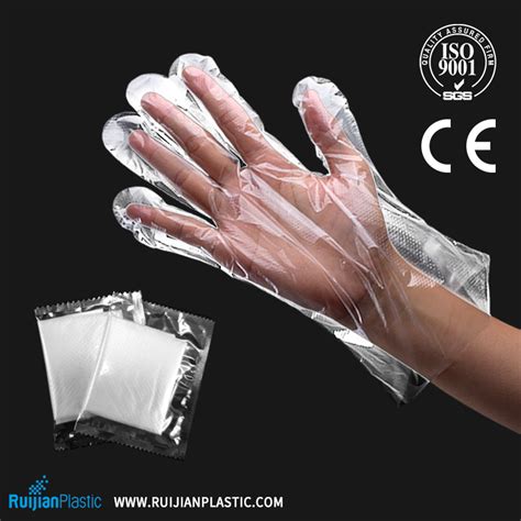 Disposable Gloves Transparent Individual Folded Customized Single Pair