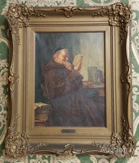 Антикварная картина "Монах с книгой" — покупайте на Auction.ru по ...