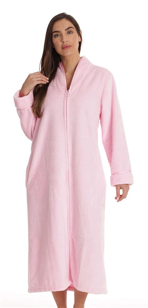 Just Love Textured Plush Zipper Lounger Robe For Women Pink Large