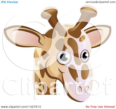 Clipart Of A Happy Giraffe Face Avatar Royalty Free Vector