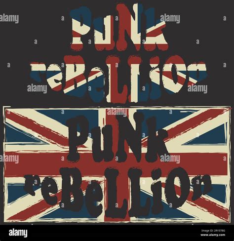 Grunge Punk Rebellion Caption And British Flag Stock Vector Image And Art