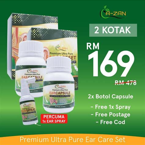 Azan Earcare Original Hilangkan Telinga Berdesing Shopee Malaysia