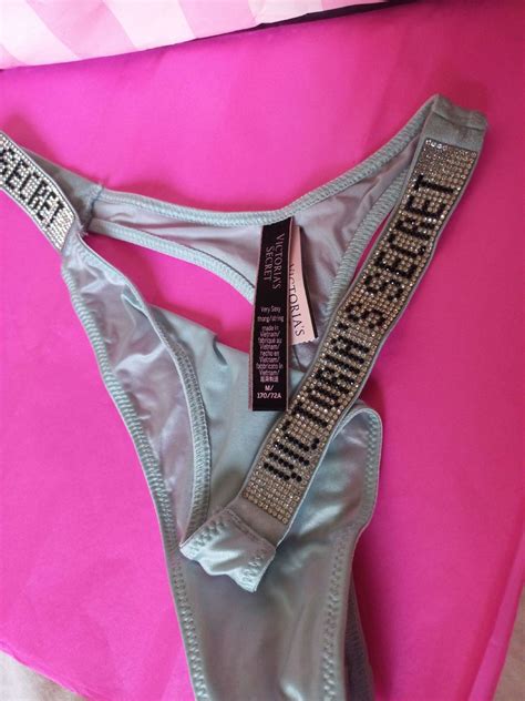 Calcinha Victoria S Secret Strass Shine Brilho Fio Dental Lingerie