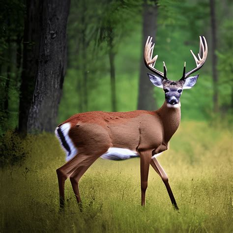 Wildlife Photography Deer In Woods · Creative Fabrica