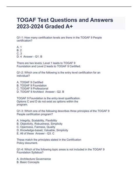 TOGAF Bundled Exams With Complete Solution Stuvia US