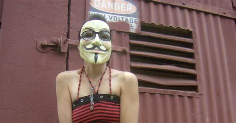 Hot Chick With Guy Fawkes Masks Farm Girl
