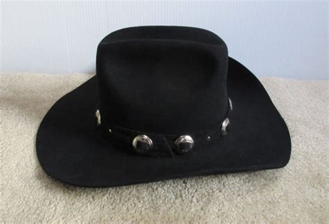 Stetson Stallion Black Felt Western Cowboy Hat Size 5 Gem