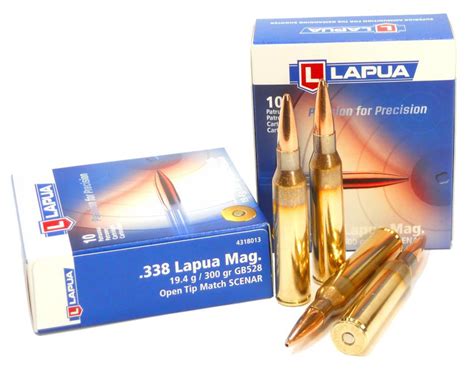 338 Lapua Magnum Ammo 300gr OTM Scenar Lapua 10 Round Box ...