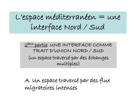 Ppt L Espace M Diterran En Une Interface Nord Sud Powerpoint