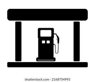 Gas Petrol Station Icon Silhouette Stock Vector Royalty Free