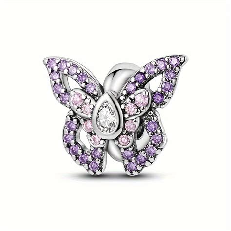 Inlaid Shiny Zircon Butterfly Etc Shape Charm Pendant Charm Temu