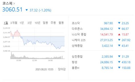 외국인·기관 매도에 코스피 3060선 턱걸이코스닥 235↓ 네이트 뉴스